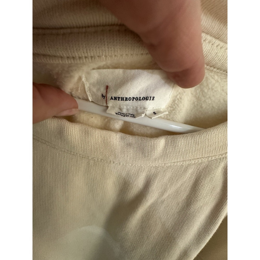 Anthropologie Women's Pullover Cropped Fleece Cotton Sweatshirt Peach Size S - Picture 6 of 6